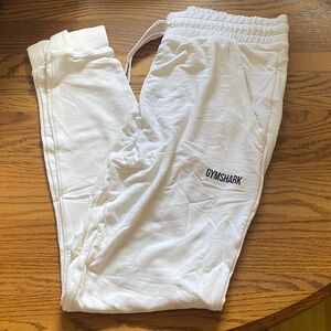 Gymshark White Pippa Joggers with Black Logo NWT